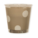 10 Gobelets Cristal taupe pois blancs