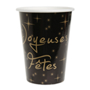 10 Gobelets en carton Joyeuses fêtes 25 cl