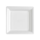 12 Assiettes carrées en plastique blanc 23.5 cm