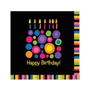 16 Serviettes en papier Noir Bougies d\'anniversaire 33 x 33 cm