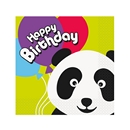 16 Serviettes en papier Anniversaire Panda 33 x 33 cm