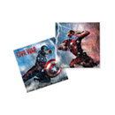 20 Serviettes en papier Captain America Civil War