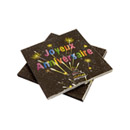 20 Serviettes en papier Anniversaire feux d\'artifice 33 cm