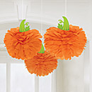 3 Suspensions Citrouilles en papier Papier 40.6 cm