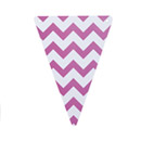 5 fanions carton DIY chevron fuchsia