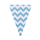 5 Fanions carton DIY chevron turquoise