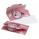 6 cartes d\'invitation pink bird™