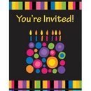 8 Cartons d\'invitation Bougies d\'anniversaire 10 X 15 cm