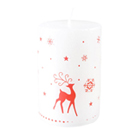 Bougie blanche motif cerf Noël