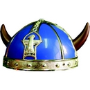 Casque gaulois bleu et doré