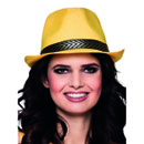 Chapeau borsalino trilby jaune adulte