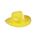 Chapeau cowboy jaune en paille adulte