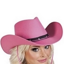 Chapeau cowboy rose adulte