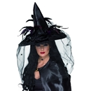 Chapeau sorcière luxe noir femme Halloween