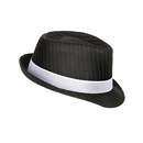 Chapeau gangster noir rayé adulte