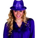 Chapeau pailletté violet adulte