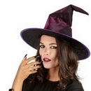 Chapeau toile araignée violet femme Halloween