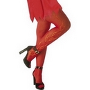 Collants rouge avec flammes adulte Halloween