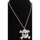 Collier tête de mort strass adulte Halloween