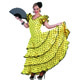 Déguisement flamenco jaune à pois femme