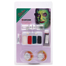 Kit maquillage monstre vert avec lentilles fantaisie adulte