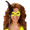 Loup jaune avec plume noire femme