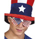 Lunettes blanches drapeau USA adulte