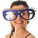 Lunettes bleues paillettées enterrement vie jeune fille adulte