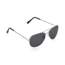 Lunettes noires d'aviateur contour argent adulte