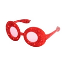 Lunettes Ovales à paillettes rouge