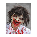 Masque luxe latex zombie sanglant avec cheveux adulte Halloween