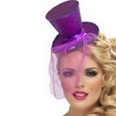 Mini chapeau haut de forme violet femme