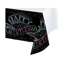 Nappe en plastique Confettis Happy Birthday 137 x 259 cm