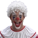 Perruque clown afro blanche adulte