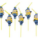 8 Pailles flexibles Minions