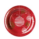 8 Petites assiettes Boules de Noël 18 cm