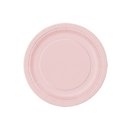 8 Petites assiettes en carton rose clair