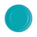 20 assiettes en carton turquoise 23 cm