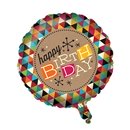 Ballon aluminium Anniversaire Kraft coloré 46 cm