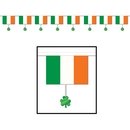 Guirlande drapeau irlandais et trèfles St Patrick