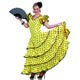 Déguisement flamenco jaune à pois femme