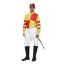 Déguisement jockey homme jaune et rouge