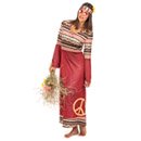 Déguisement robe hippie bordeaux femme