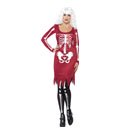 Déguisement squelette rouge femme Halloween