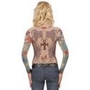 Haut à manches longues effet tatouages femme