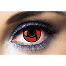 Lentilles de contact fantaisie hélice noire sur fond rouge adulte