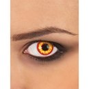 Lentilles de contact fantaisie jaune et rouge adulte