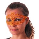 Loup tissu dentelle orange fluo adulte