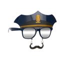 Lunettes avec moustaches police adulte