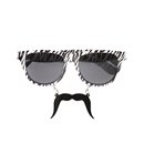 Lunettes moustache zébrées adulte